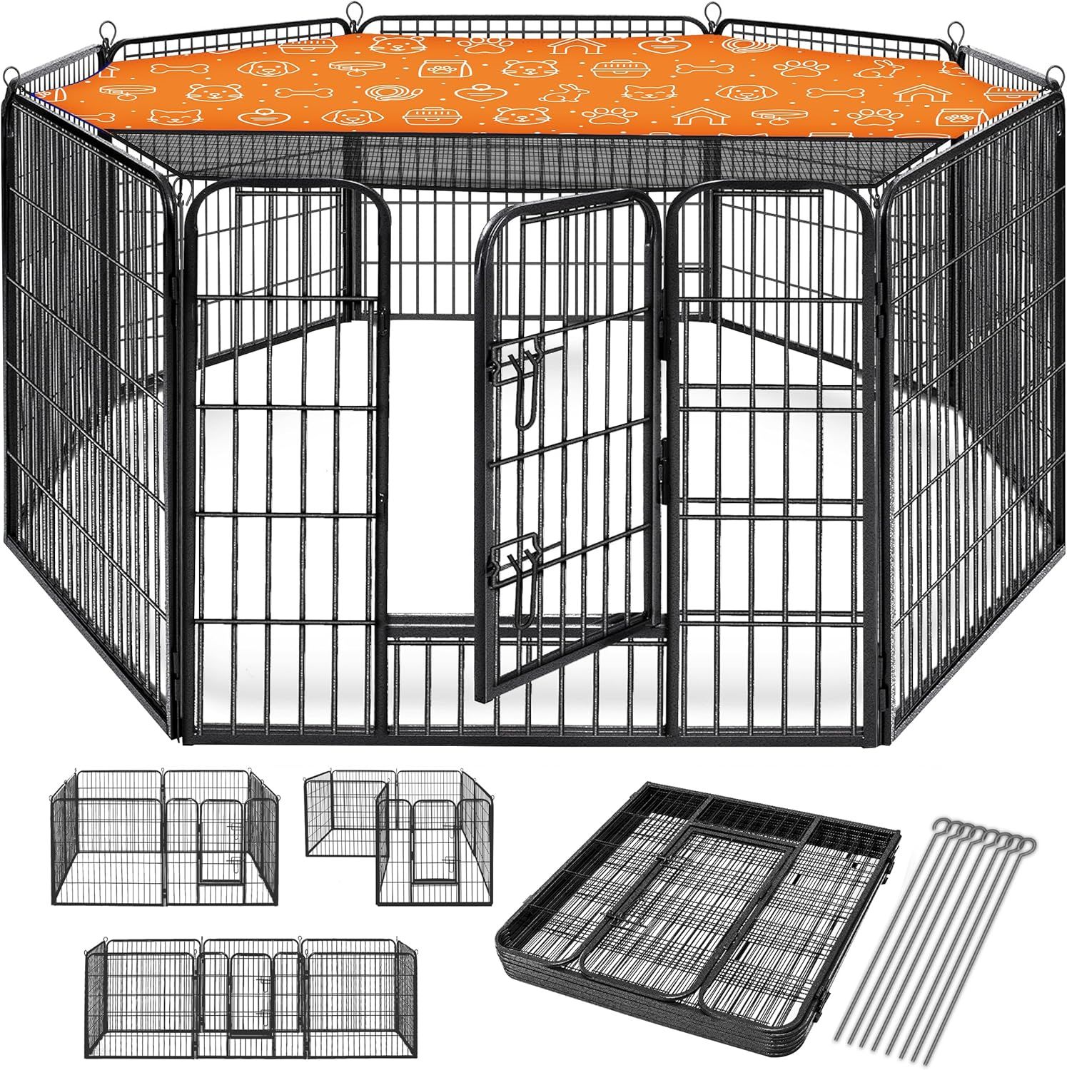 Ohrádka pro štěňata se střechou