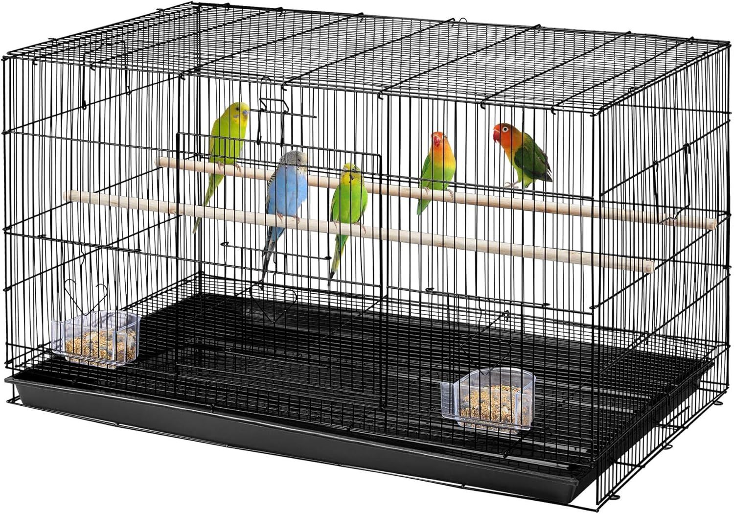 Klietka pre vtáky 77 × 45,5 × 45,5 cm – priestorná klietka pre papagáje a andulky Yaheetech