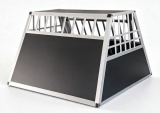 Veľká jednodverová klietka pre psa do auta (skosená) XL-II single 96x100x65 cm s gumovou rohožou BestPet Jednodveřová zkosená ALU klec